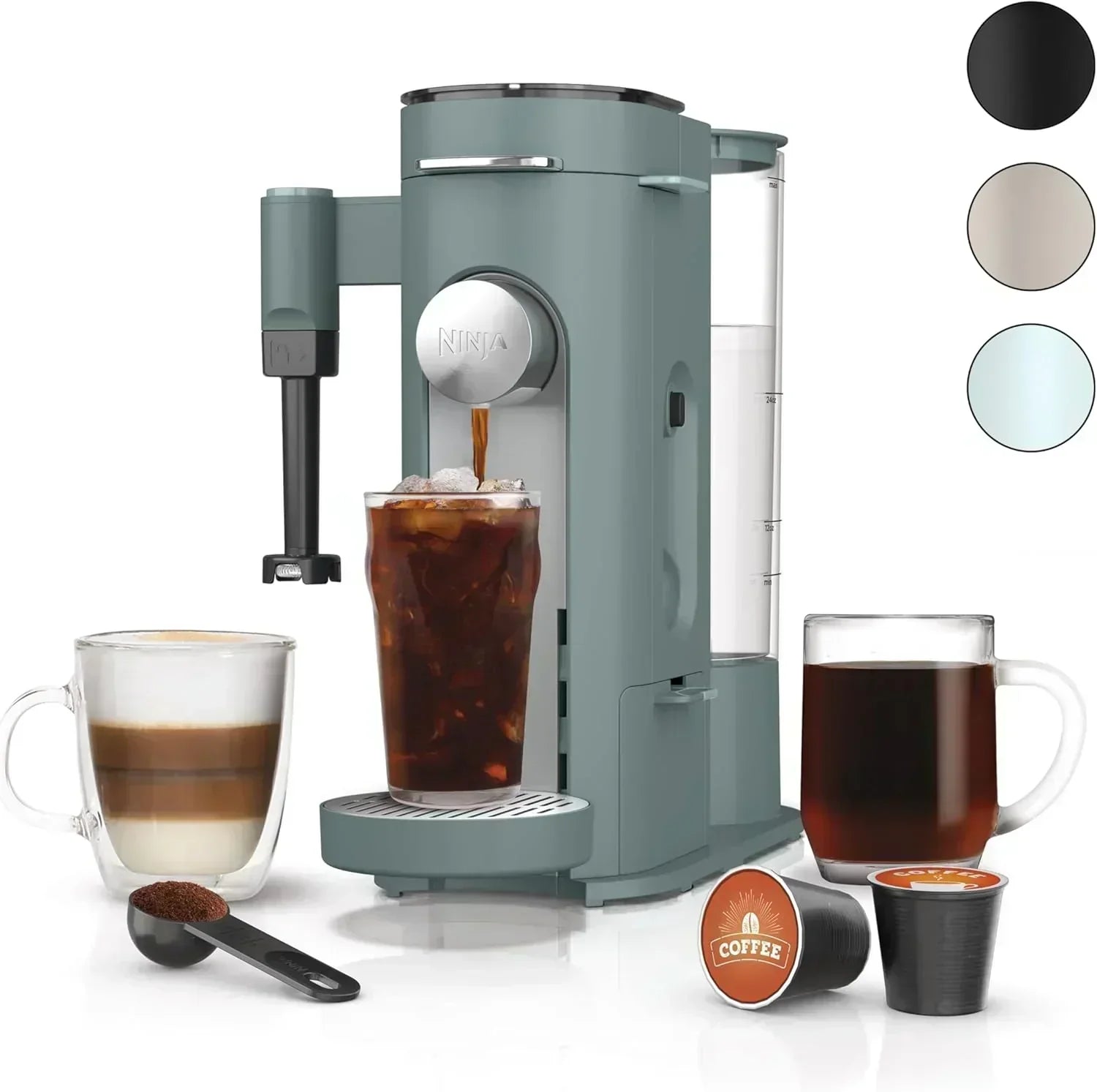 Ninja Coffee Maker Single Cup Brews with pods and grounds K-Cup compatible 4 brewing methods